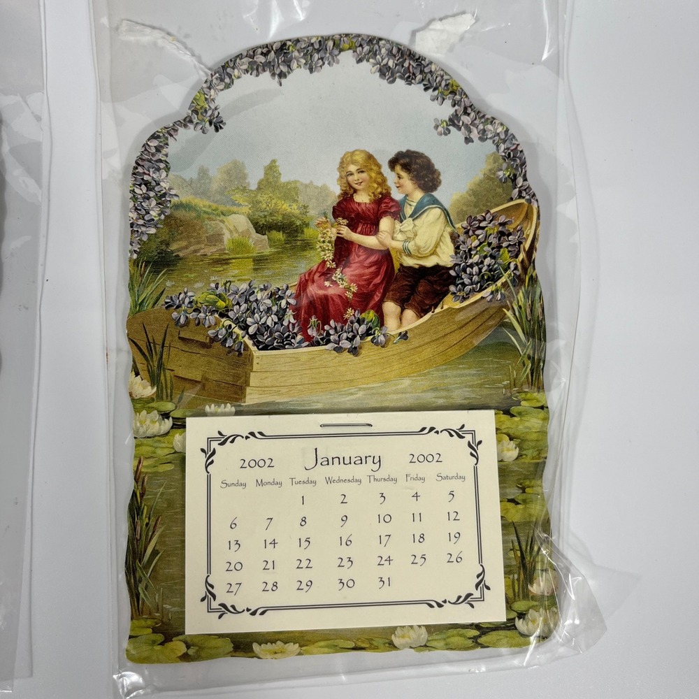 Vtg 2002 Gallery Graphics Mini Calendars Victorian Style Magnetic Lot of 5 NEW - Picture 8 of 8